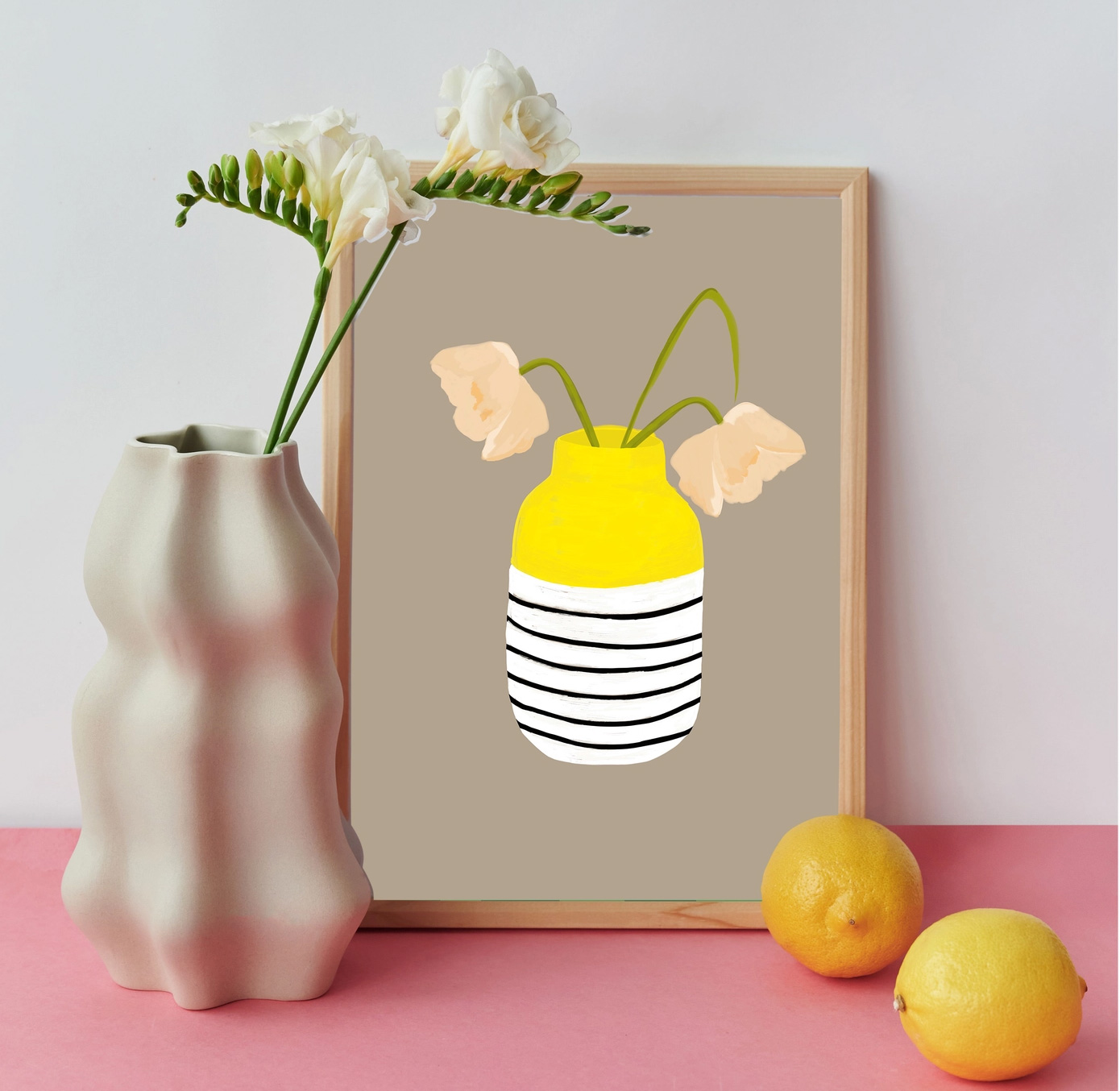 Poster A4 "Mio Vaso lemon stripes"  von Ute Arnold