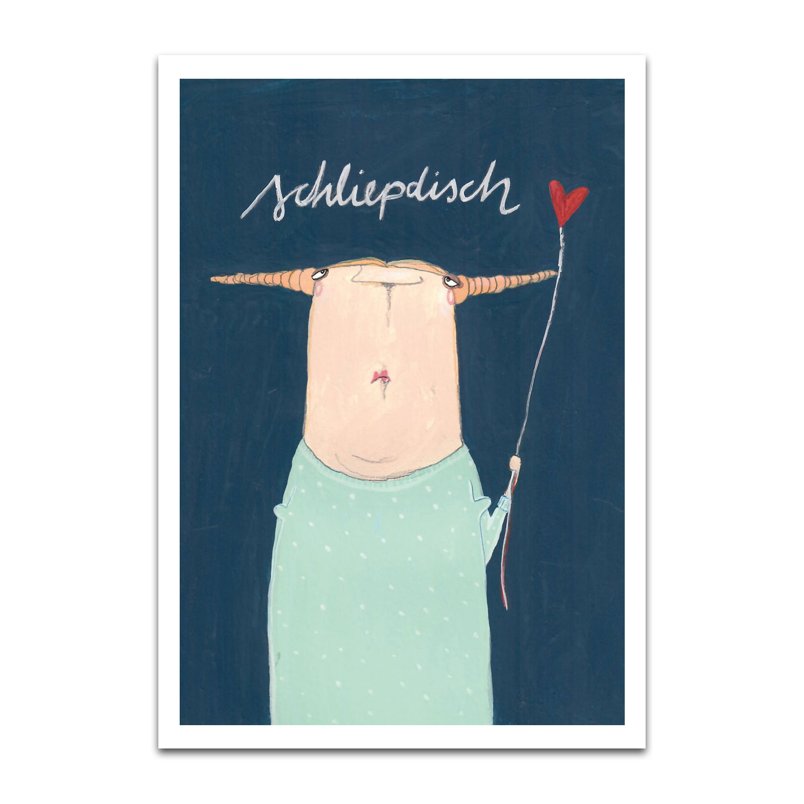 Postkarte kittiekatstudio "schliepdisch" von kittiekatstudio 