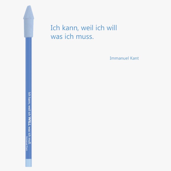 Bleistift blau " ich kann , weil ich will" von Cedon    