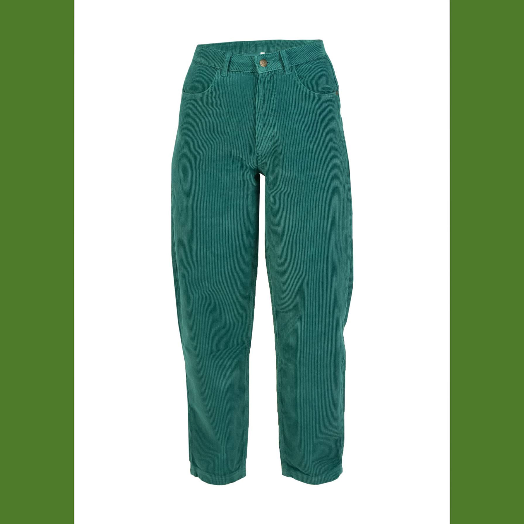 Blutsgeschwister Cordhose High Waist Olotte, Farbe: atlantic teal corduroy