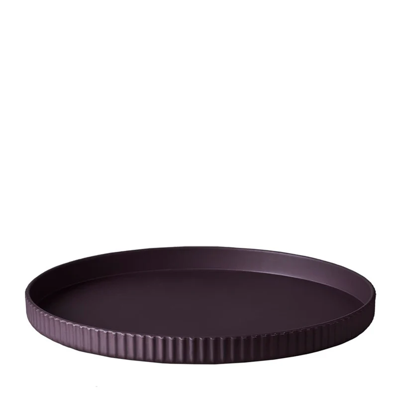 bioloco Nachhaltiger Kunststoff Teller aus PLA - 25 x 2 cm - Großer Teller deluxe - elderberry
