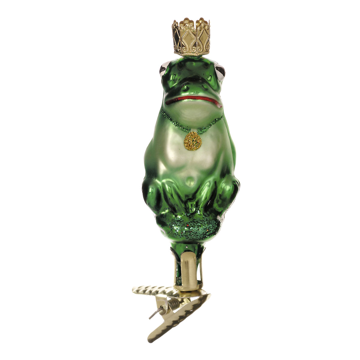 Inge Glas Christbaumschmuck Froschkönig "Küss Mich!", ca. 8 cm