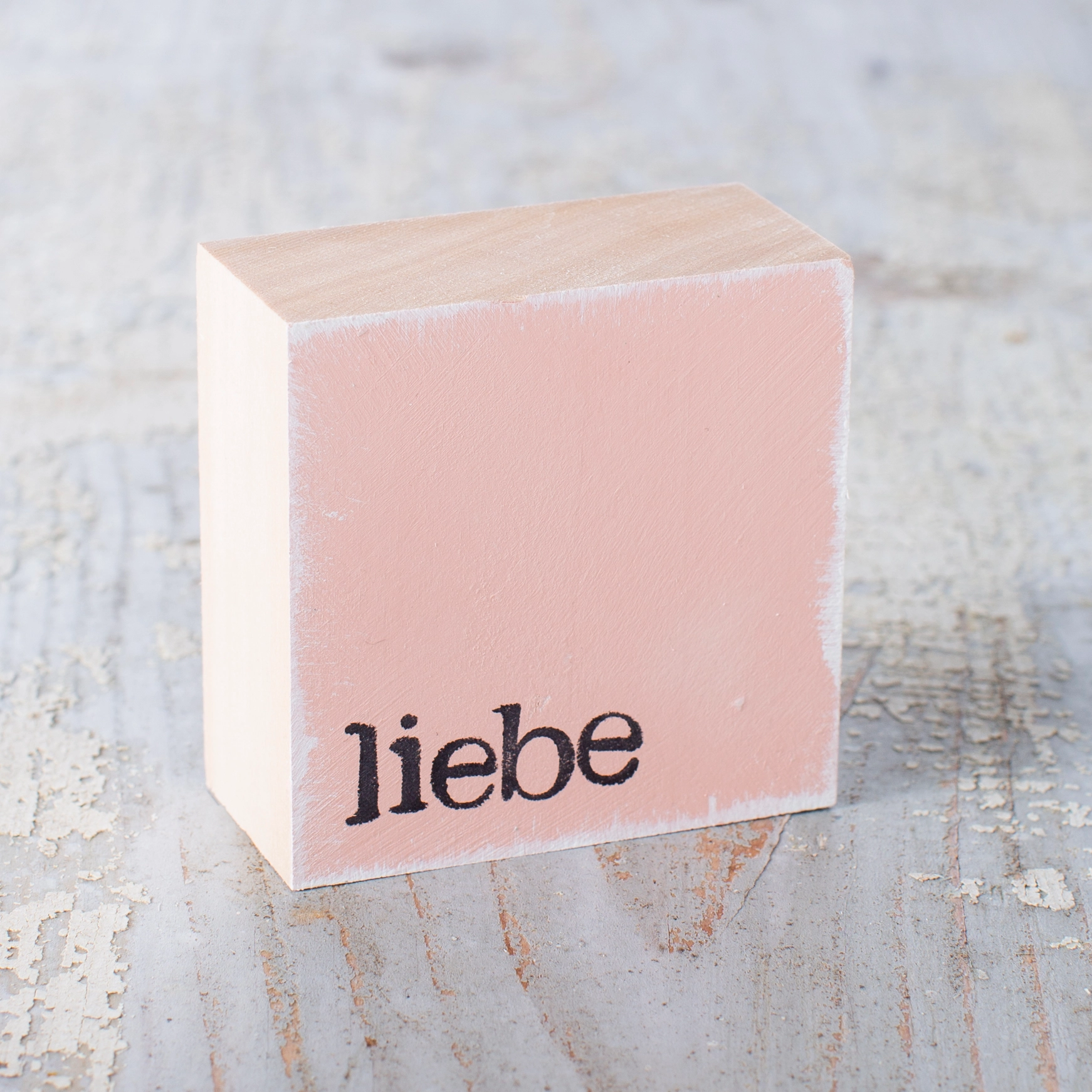 Textplatte "liebe" rosa von iopla , 6 x 6 cm  