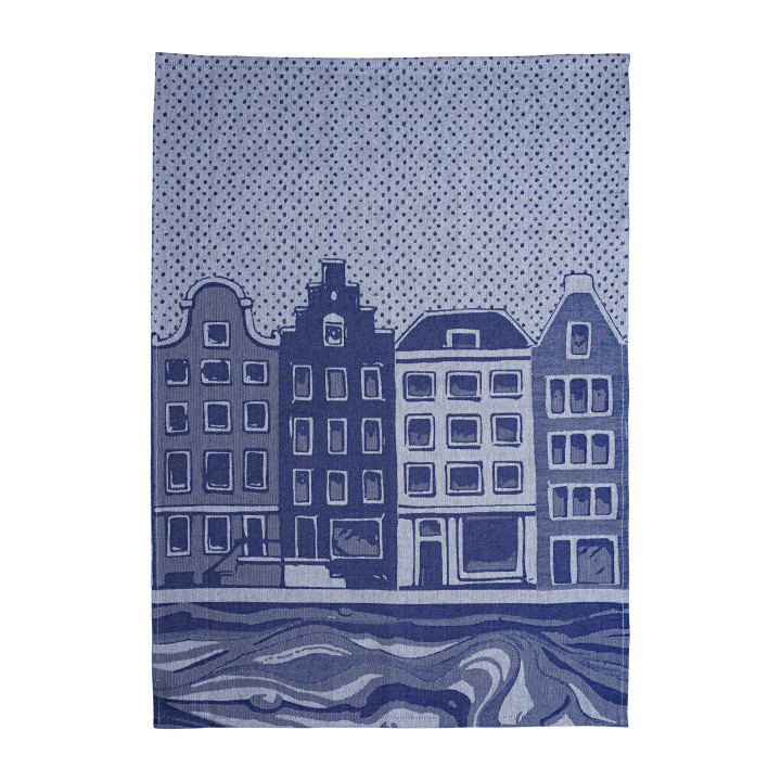 Geschirrtuch "Hollandhäuser" Jacquard von Heinen Delfts Blauw, Holland, Niederlande  