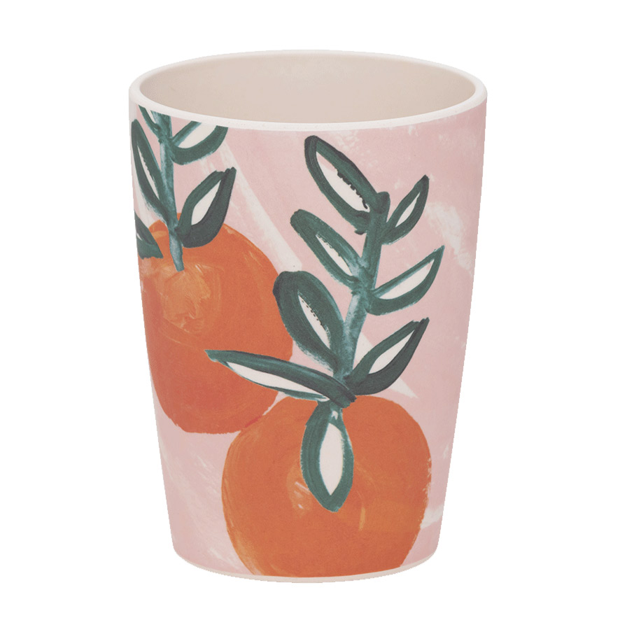 Urban Nature Culture Sicilia Bambusbecher Orangen rosa, H. ca 11 cm Urban Nature Culture Sicilia Bambusbecher Orangen rosa, H. ca 11 cm