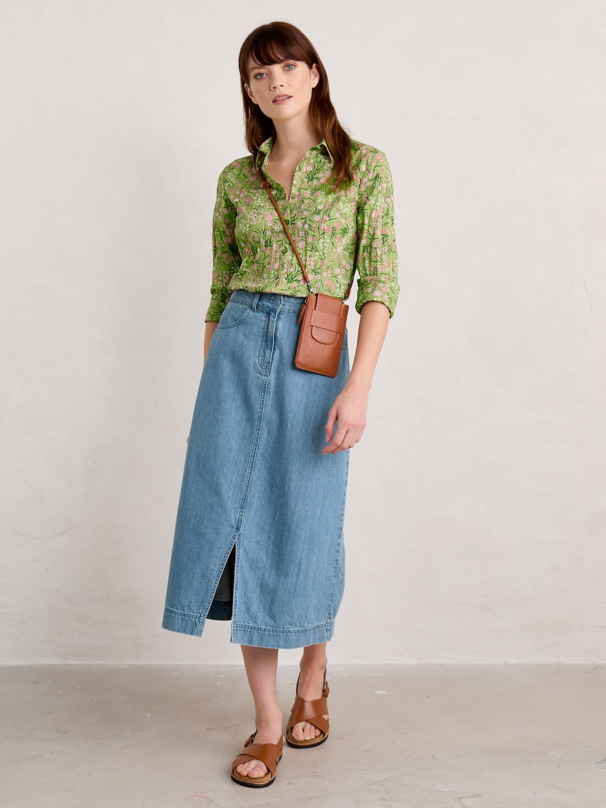 SEASALT Larissa Bluse Organic Cotton Shirt, Muster: Campion Field Dill