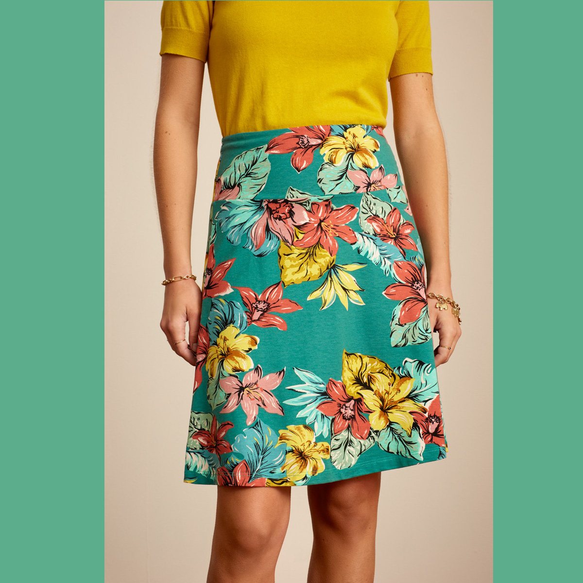 King Louie Border Skirt Paraiso, Farbe: Fir Green King Louie Border Skirt Paraiso, Farbe: Fir Green