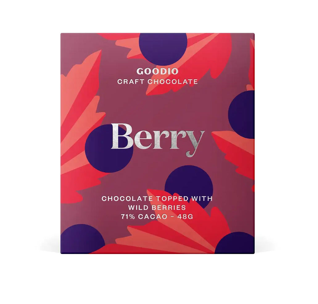 GOODIO Schokolade BERRY 71%,  (BIO) VEGAN aus Finnland, 48 g    