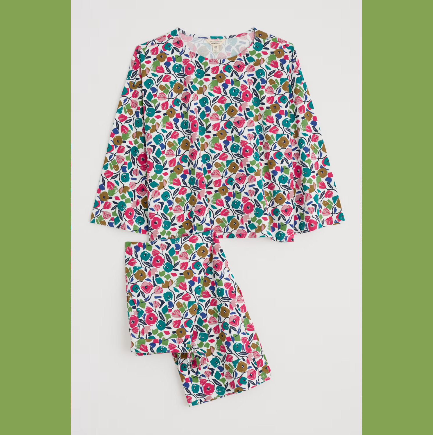 SEASALT CORNWALL PYJAMA Tree Shadow Jersey , Zennor Blooms Mix