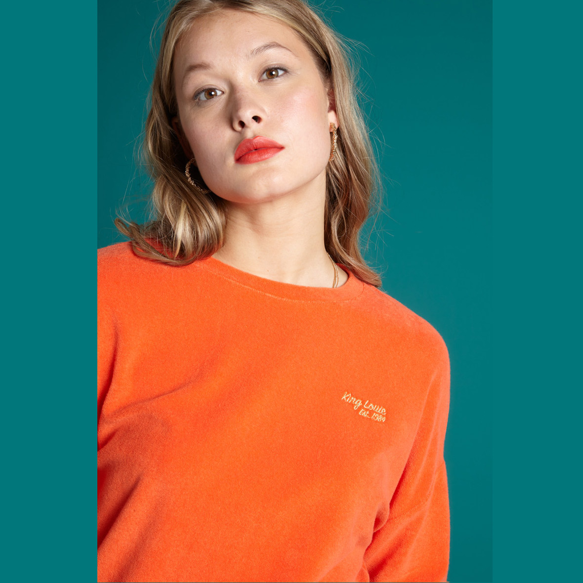 King Louie Frottier-Pullover Valentina Sweater Terry Towel, Farbe: Popsicle Orange King Louie Frottier-Pullover Valentina Sweater Terry Towel, Farbe: Popsicle Orange
