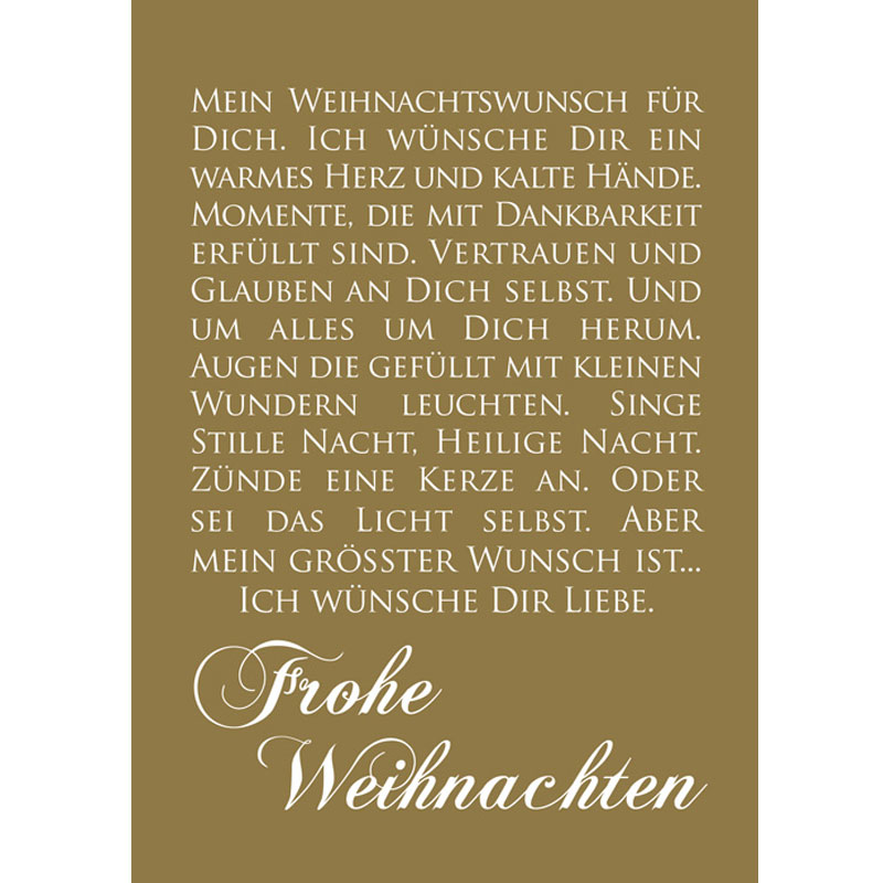 Wunderwort Postkarte CHRISTMAS &quot;Frohe Weihnachten&quot; WUNDERWORT by Angela