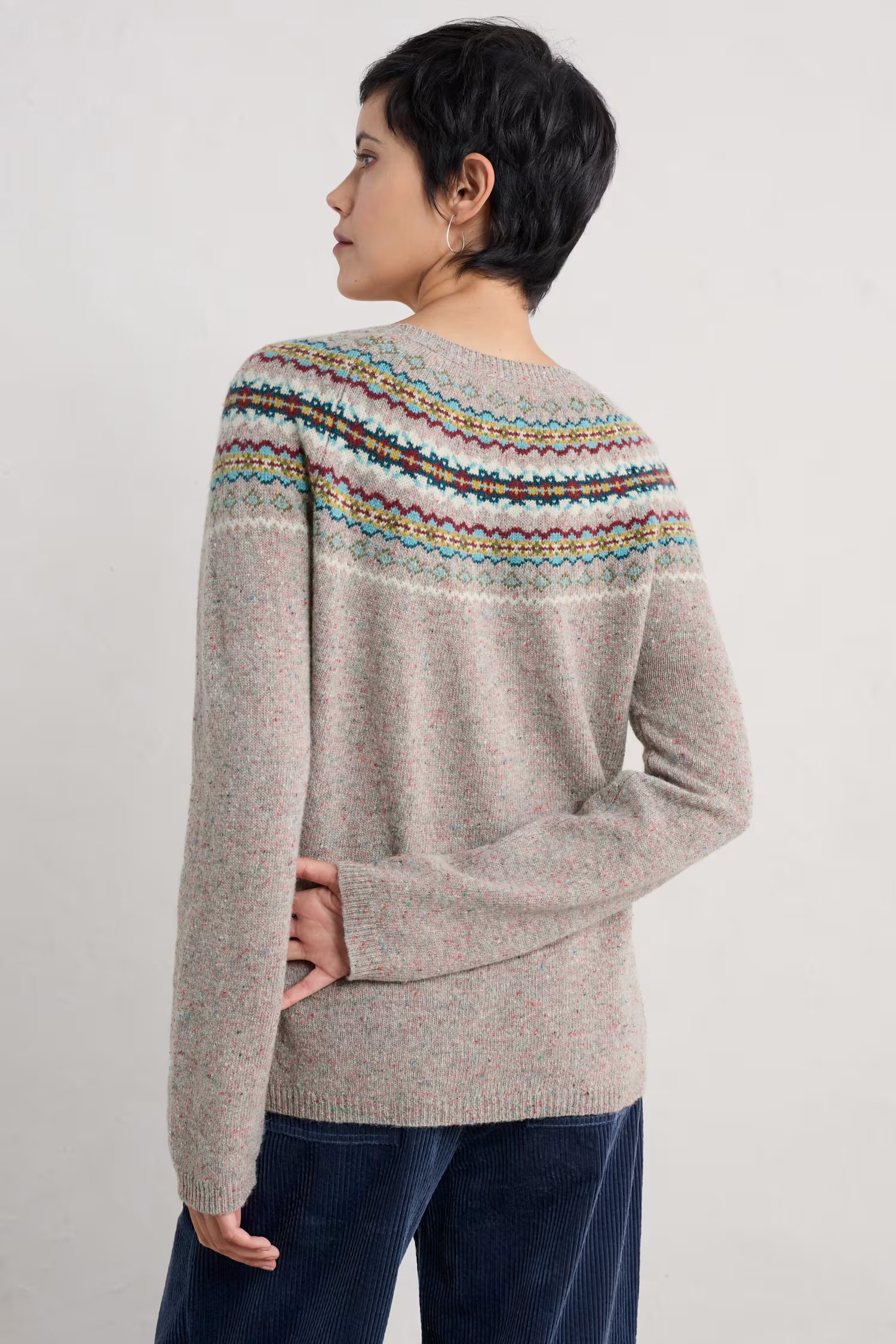 SEASALT CORNWALL Pullover Seas Edge Jumper, Farbe: Harlyn Pink Grass Multi