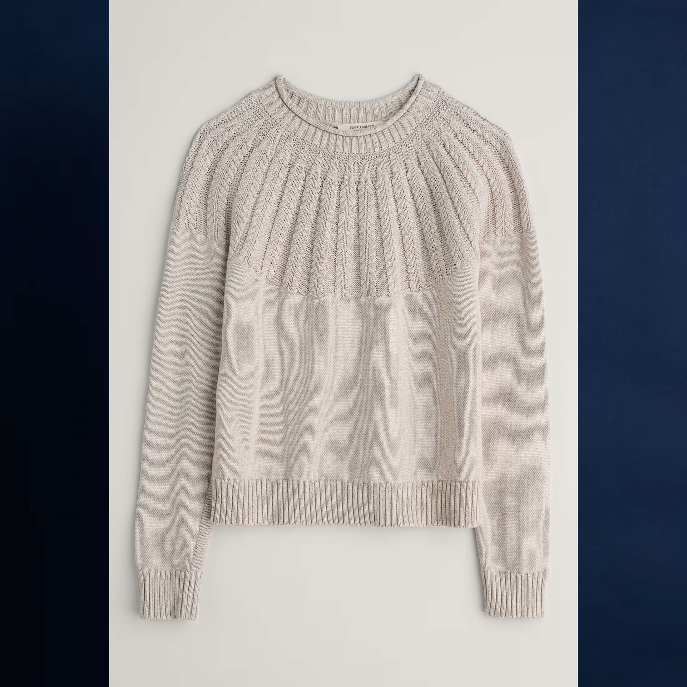 SEASALT CORNWALL Pullover Stone Chat Organic Cotton Jumper, Farbe Aran