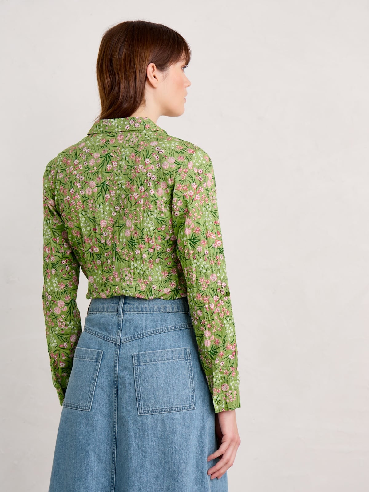 SEASALT Larissa Bluse Organic Cotton Shirt, Muster: Campion Field Dill