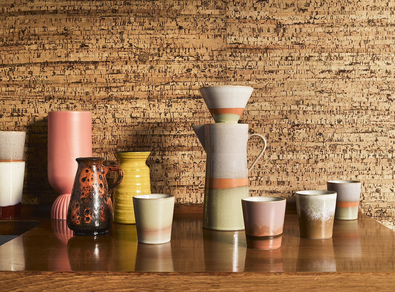 HK Living 70's Kaffekanne Siebziger Jahre Geschirr, Keramik HK Living 70's Kaffekanne Siebziger Jahre Geschirr, Keramik