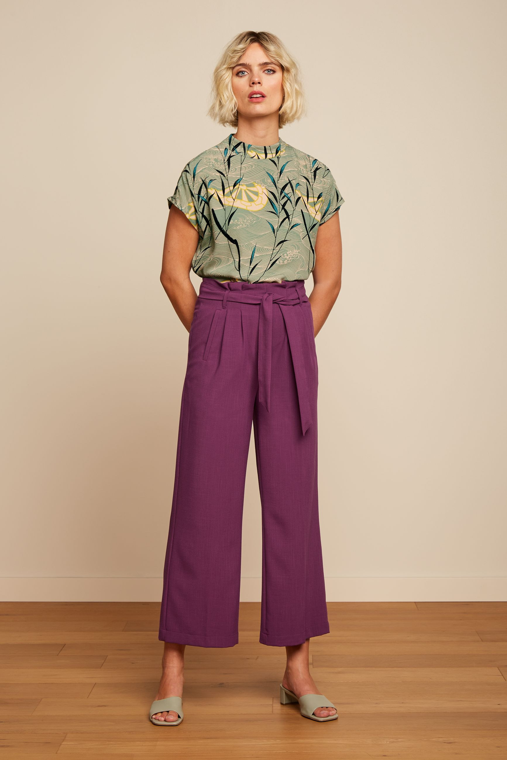 King Louie Neva Cropped Pants Timba, Farbe: Caspia Purple, Hose 