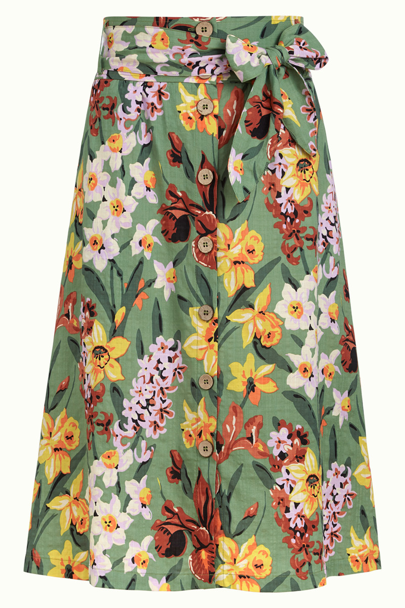 King Louie Rock Lola Button Skirt Tula, Farbe: Jungle Green King Louie Rock Lola Button Skirt Tula, Farbe: Jungle Green