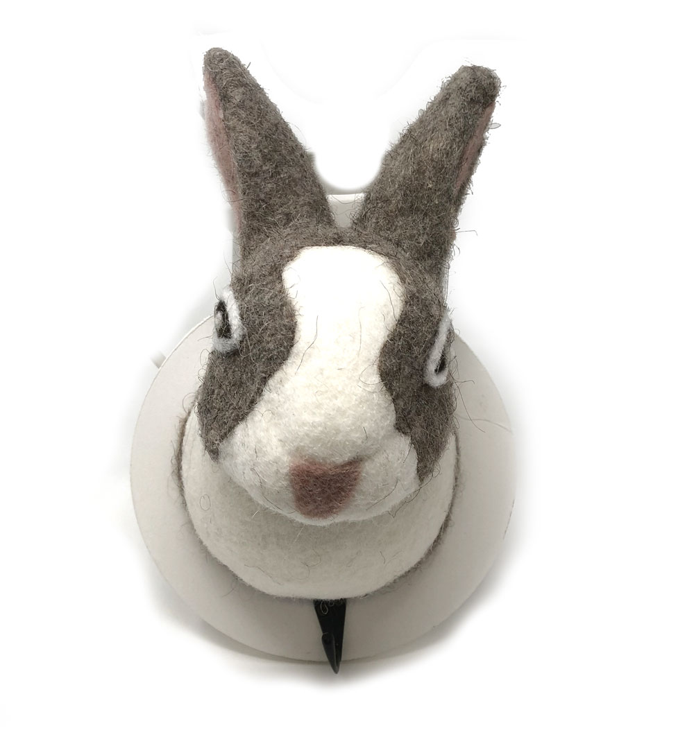 Garderobe Hase grau, Filz Garderobe Hase grau, Filz