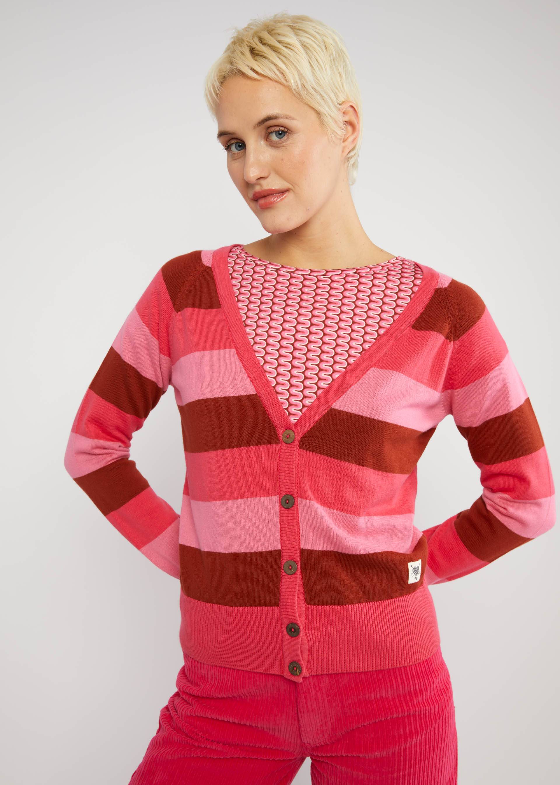 Blutsgeschwister Cardigan Bright Side of Life, Strickjacke, Muster: red flirty stripes