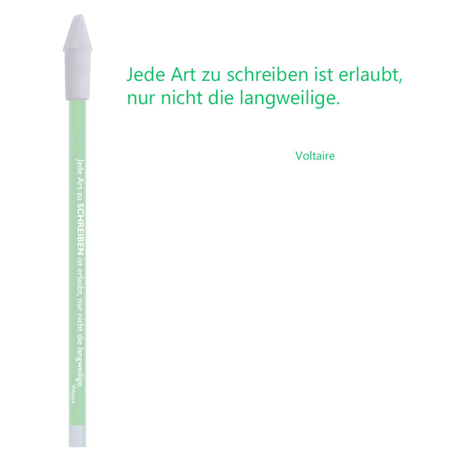 Bleistift grün Jede Art von Schreiben.../ Voltaire von Cedon