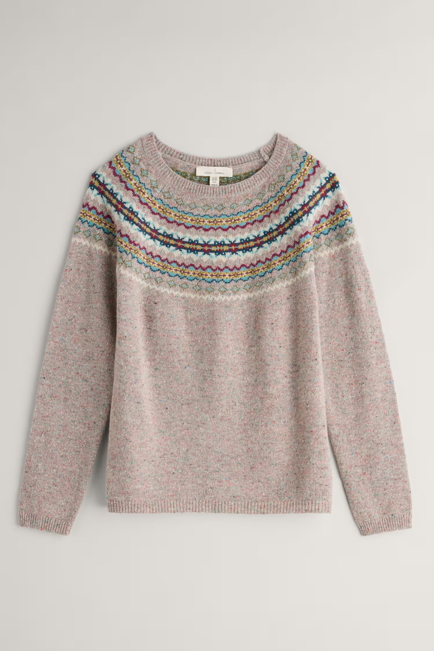 SEASALT CORNWALL Pullover Seas Edge Jumper, Farbe: Harlyn Pink Grass Multi