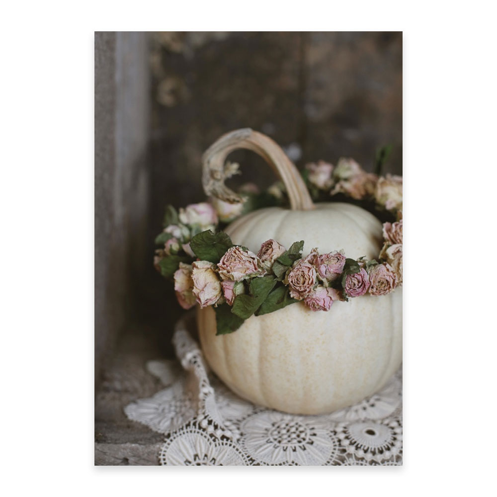 Das Blumenmädchen Postkarte "flowering pumpkin" Herbst, Kürbis