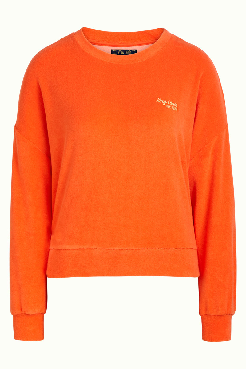 King Louie Frottier-Pullover Valentina Sweater Terry Towel, Farbe: Popsicle Orange King Louie Frottier-Pullover Valentina Sweater Terry Towel, Farbe: Popsicle Orange