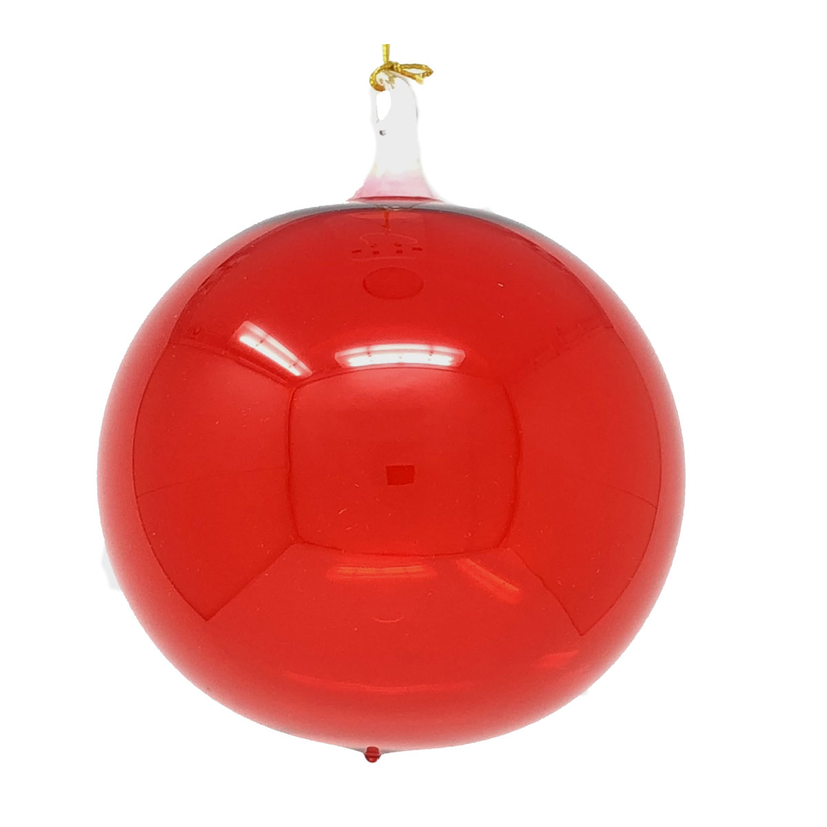 Weihnachtskugel Glasöse rot klar, 8 cm