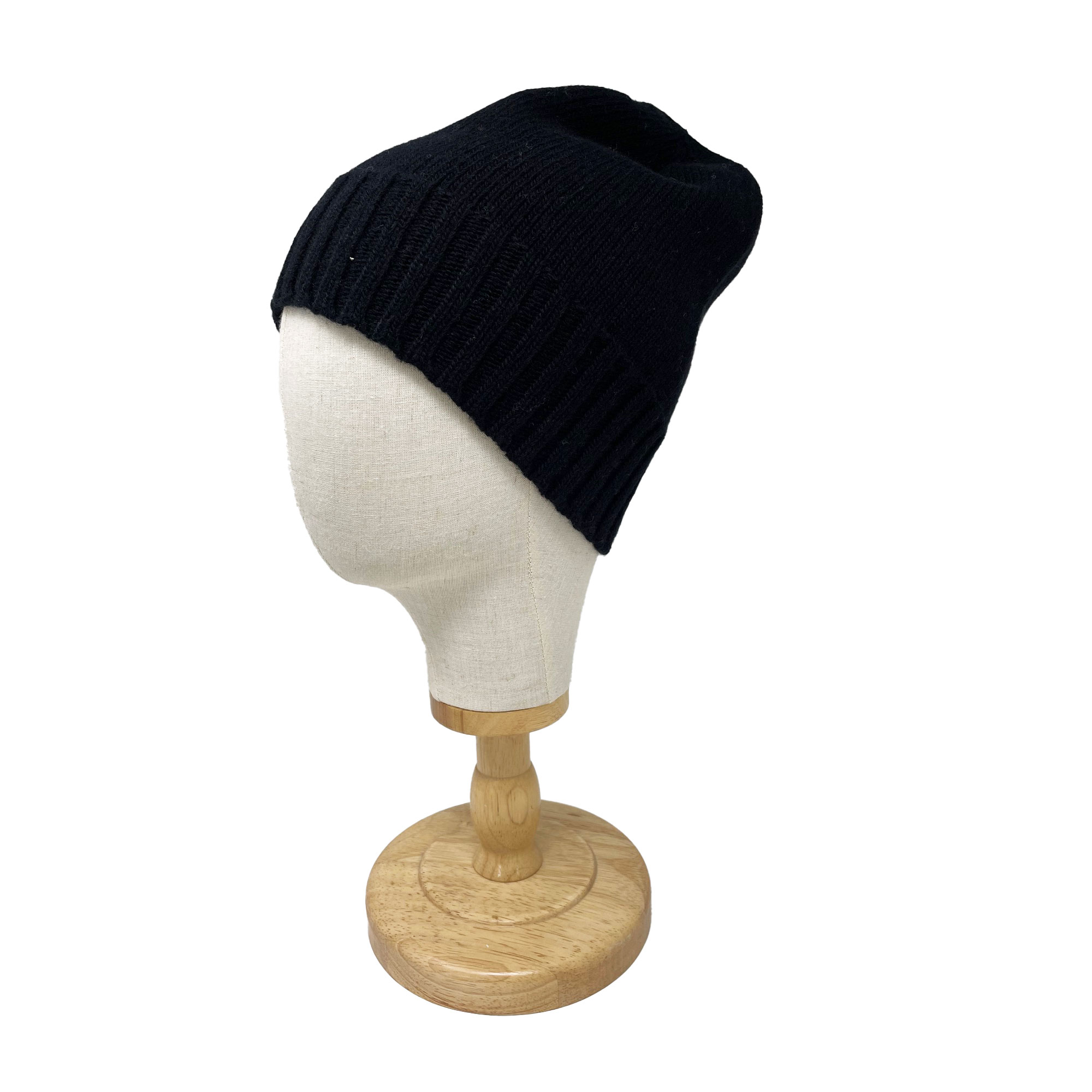 McKernan Mütze "CHUNKY TULIP HAT" JET BLACK, Wollmütze, 100% Wolle 