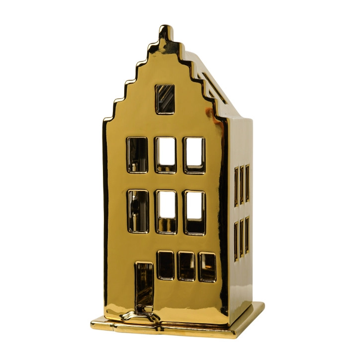 Lichthaus House, Treppengiebel, Gold, Höhe . ca. 16,5 cm von Heinen Delfts Blauw, Holland, Niederlande  