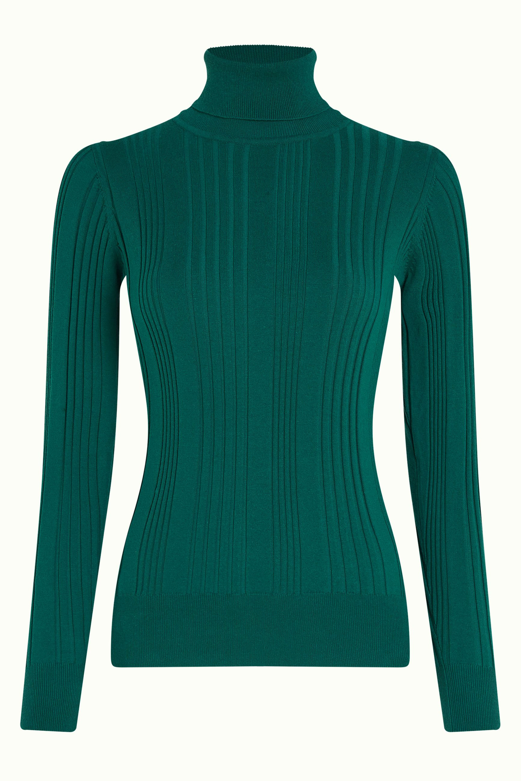 King Louie Rib Rollneck Top Club, Pullover, Farbe: Antique Green