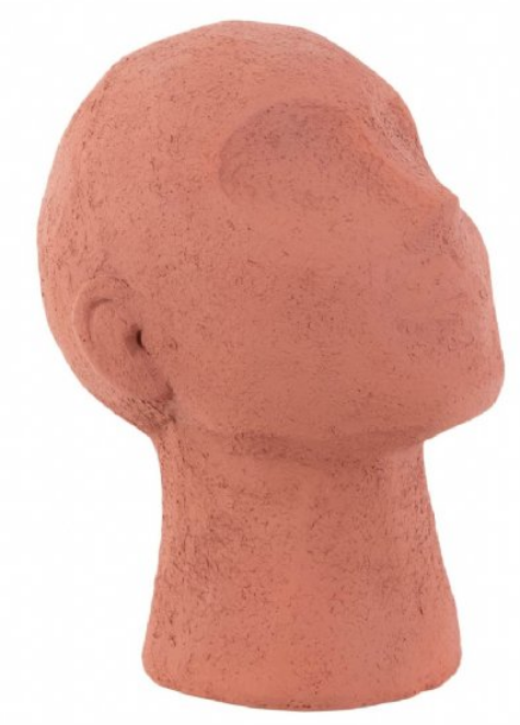 Head, abstrakte Kopfskulptur Terrakottaoptik, Poyresin, Kopf Head, abstrakte Kopfskulptur Terrakottaoptik, Poyresin, Kopf