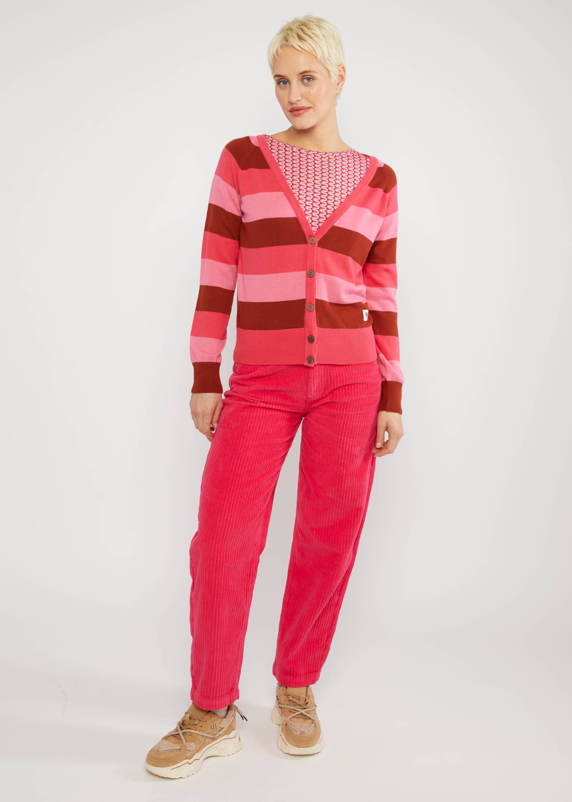 Blutsgeschwister Cardigan Bright Side of Life, Strickjacke, Muster: red flirty stripes