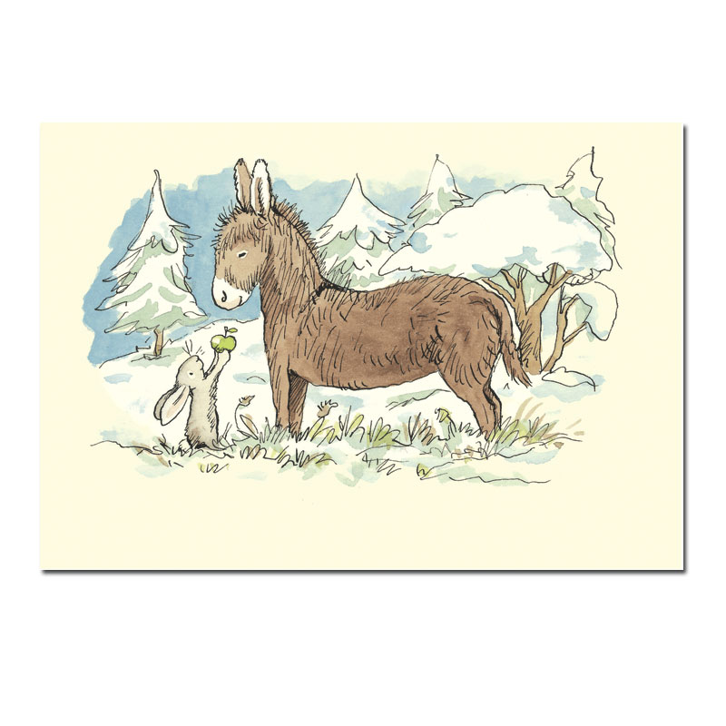 Two Bad Mice Doppelkarte Weihnachten Happy Christmas Von Two Bad Mice Anita Jeram Esel Hase