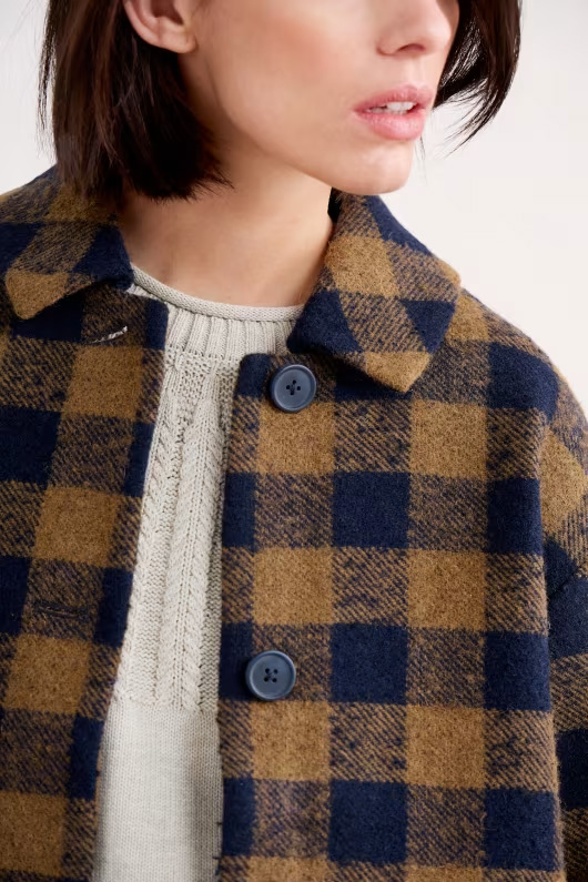 SEASALT CORNWALL Jacke Beamwind Bold Check Wool Blend Coat