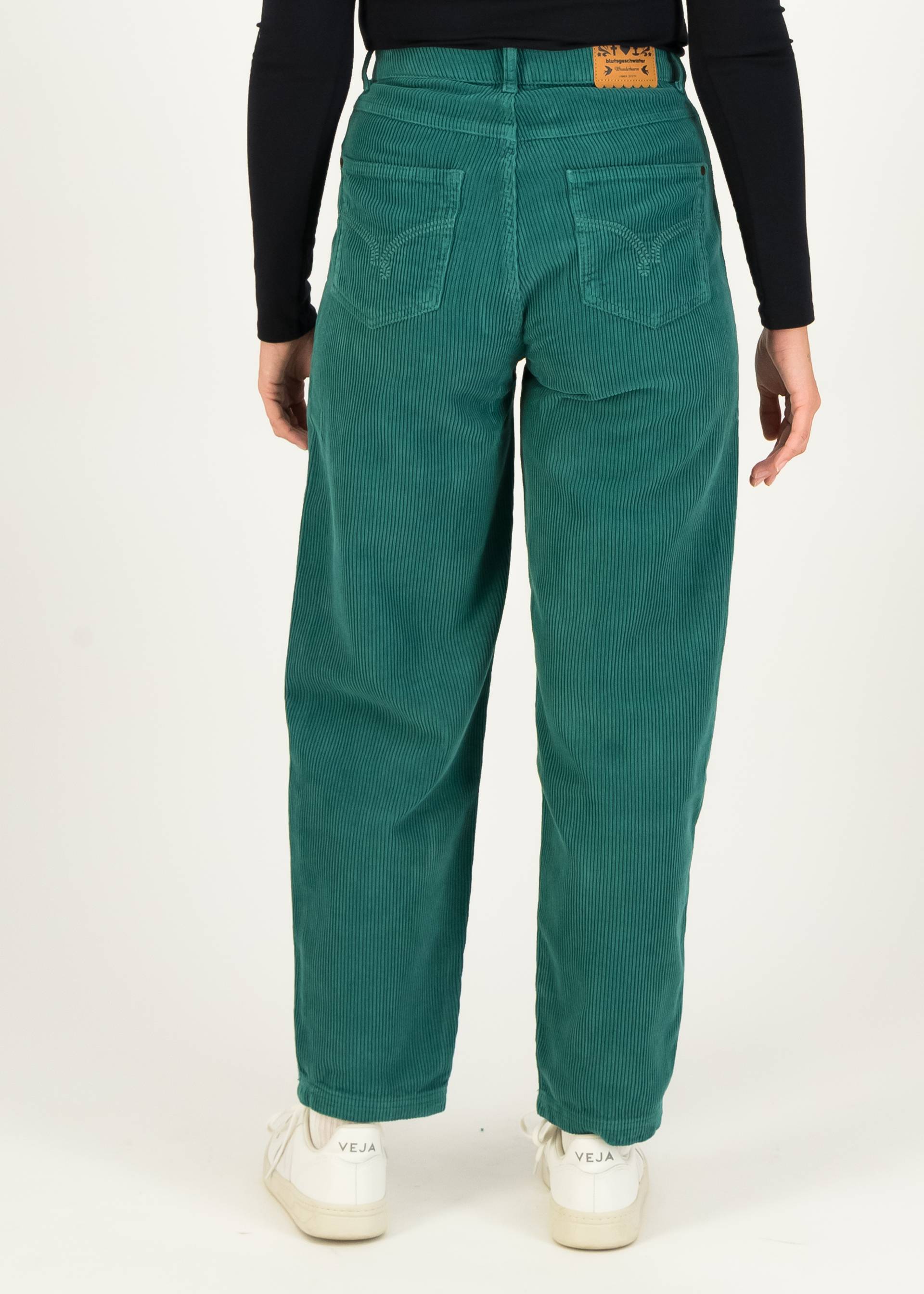 Blutsgeschwister Cordhose High Waist Olotte, Farbe: atlantic teal corduroy