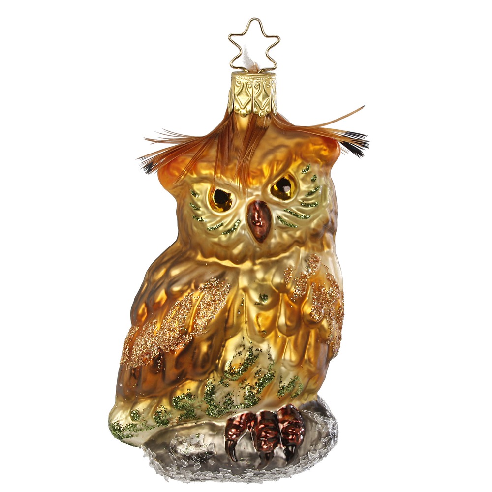 Inge Glas  Eule , Weihnachtsvogel, Christbaumschmuck, ca. 10 cm   