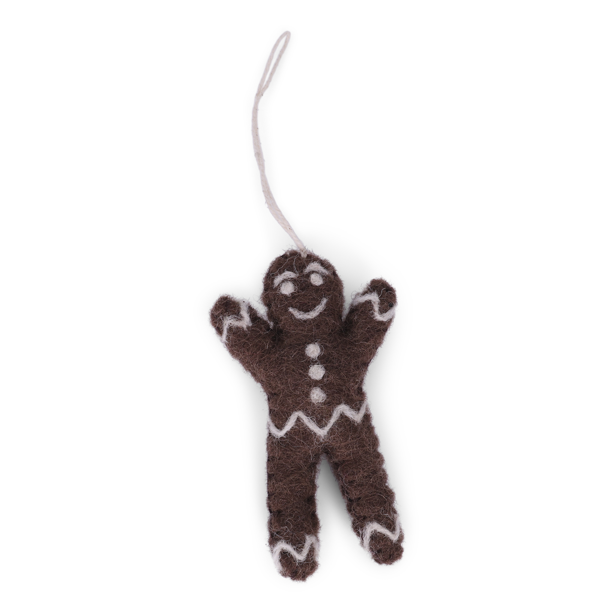 Gry & Sif Weihnachtsanhänger Gingerbread Man aus Filz, Lebkuchenmann, ca. 8,5 x 5 cm 