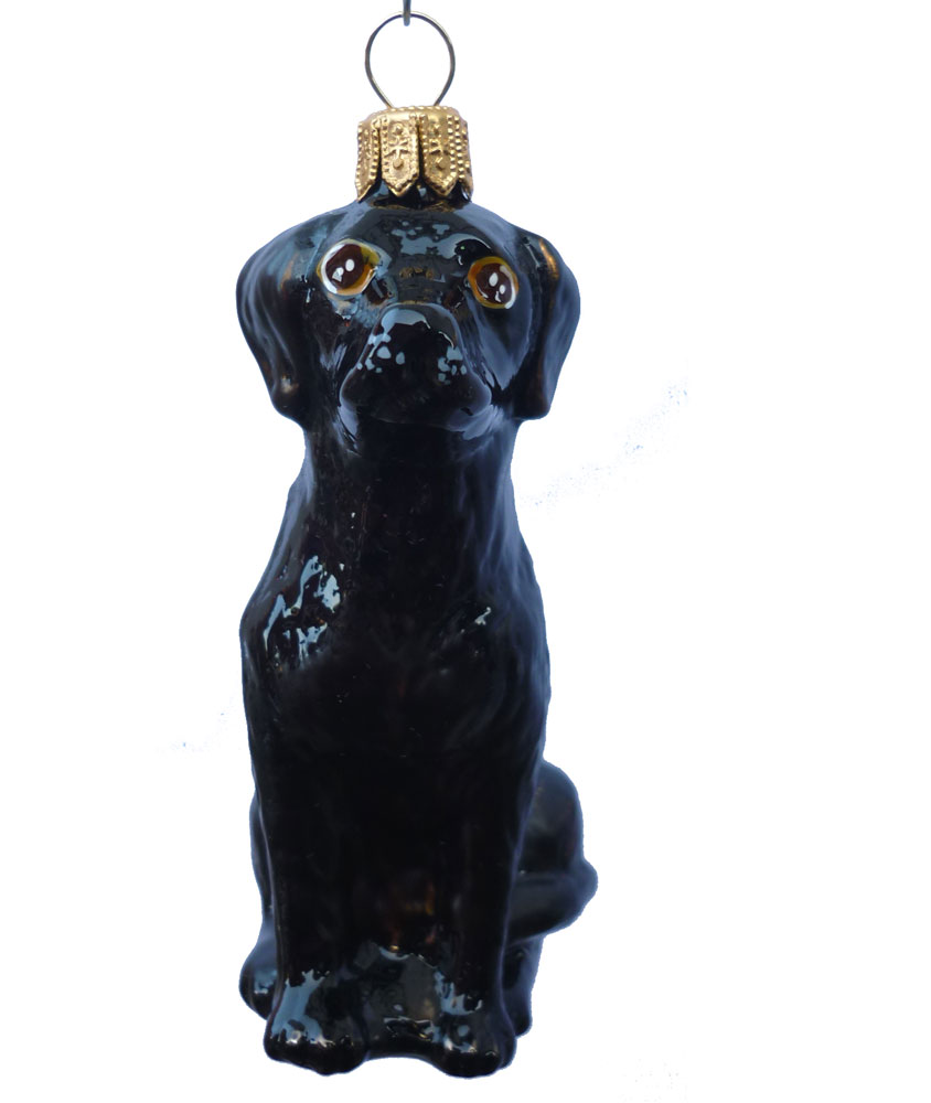 Christbaumkugel Hund dunkel, ca. 8,5 cm