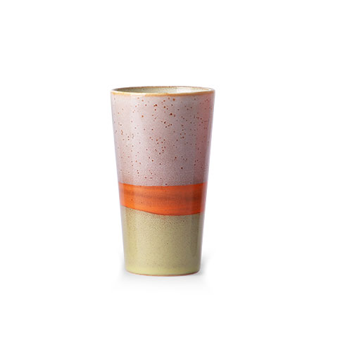 HK Living 70's Latte Becher beige-orange-rosa Siebziger Jahre Geschirr, Keramik HK Living 70's Latte Becher beige-orange-rosa Siebziger Jahre Geschirr, Keramik
