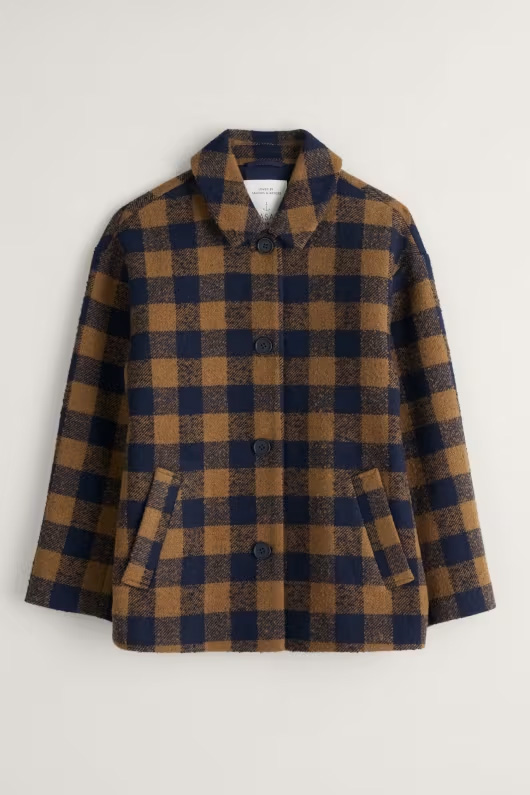 SEASALT CORNWALL Jacke Beamwind Bold Check Wool Blend Coat